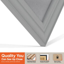 "AK Frames 25X17"" Light Grey Classic Vinyl Record Frame With Mid Grey Mount For 12 Inch Lp Cover & Disc - Overlapped Design" - thumbnail 3