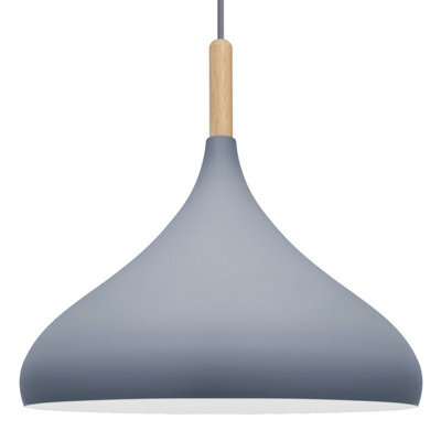 Long Life Lamps Company Grey Metal Dome Pendant Ceiling Light Vintage Orient Hanging Shade M0136 - image 1