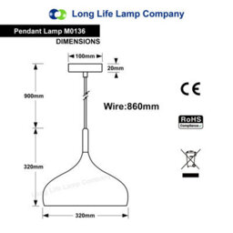 Long Life Lamps Company Grey Metal Dome Pendant Ceiling Light Vintage Orient Hanging Shade M0136 - thumbnail 2