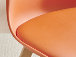 Furniturebox Seattle Scandi Inspired Glass And White Leg Square Dining Table & 4 Orange Cushioned Stockholm Beech Wood Leg Chairs - thumbnail 8