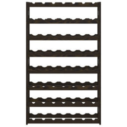 Berkfield Wine Rack For 56 Bottles Black Solid Wood Pine - thumbnail 3