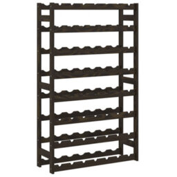 Berkfield Wine Rack For 56 Bottles Black Solid Wood Pine - thumbnail 2
