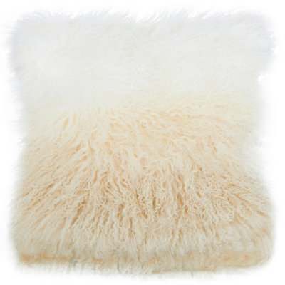 Orsina Bosie Mongolian Fur Natural Ombre Square Cushion - image 1