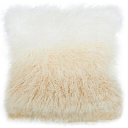 Orsina Bosie Mongolian Fur Natural Ombre Square Cushion - thumbnail 1