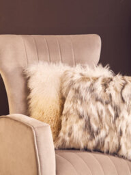 Orsina Bosie Mongolian Fur Natural Ombre Square Cushion - thumbnail 5