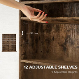 Brown Blu-Ray Storage Tower With 12 Adjustable Shelves - thumbnail 3