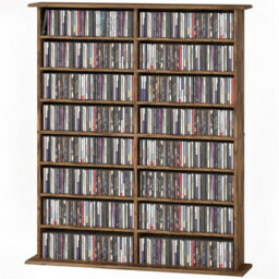 Brown Blu-Ray Storage Tower With 12 Adjustable Shelves - thumbnail 5