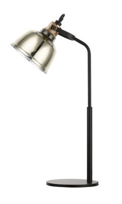 Luminosa Lighting Luminosa Ava 1 Light Table Lamp Gold Glass Black