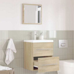 Berkfield Bathroom Cabinet With Drawer 41 X 38.5 X 48 Cm Engineered Wood - thumbnail 1