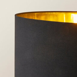 Valuelights Christina Black With Metallic Gold Drum Shade Gold Palm Leaf Floor Lamp And Bulb - thumbnail 4