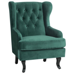Beliani Armchair Alta Velvet Dark Green - thumbnail 1