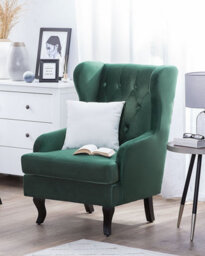 Beliani Armchair Alta Velvet Dark Green - thumbnail 2