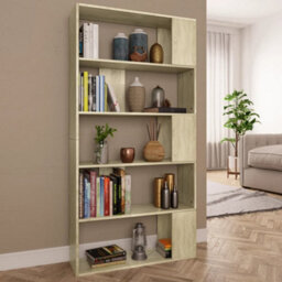 Berkfield Book Cabinet/room Divider Sonoma Oak 80X24X159 Cm Engineered Wood - thumbnail 1