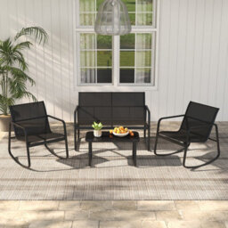 Costway 4 Piece Patio Rocking Set Outdoor Rocker Chair Conversation Set - thumbnail 9