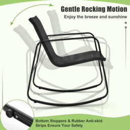 Costway 4 Piece Patio Rocking Set Outdoor Rocker Chair Conversation Set - thumbnail 4