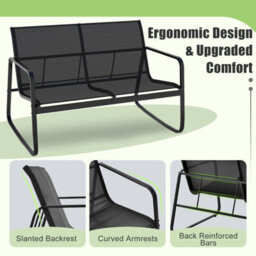 Costway 4 Piece Patio Rocking Set Outdoor Rocker Chair Conversation Set - thumbnail 7