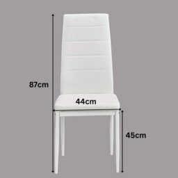Kosy Koala Black Marble Effect Dining Table With 4 White Faux Leather Chairs Kitchen Furniture - thumbnail 5