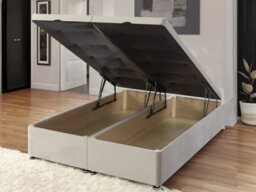 Divan Base Direct Grandeur Luxury End Lift Ottoman Divan Bed Base Only 5Ft King - Plush Silver - thumbnail 3