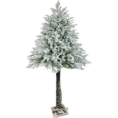 Wadan 6Ft Green Snowy Half Parasol Christmas Tree, Xmas Tree With Strong Metal Stand