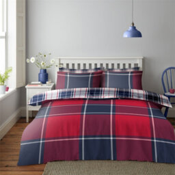 Gc Gaveno Cavailia Timeless Tartan Duvet Cover Bedding Set Red King 3Pc With Checked Design Printed Quilt Cover - thumbnail 1