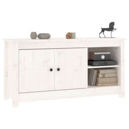 Berkfield Tv Cabinet White 103X36.5X52 Cm Solid Wood Pine - thumbnail 8