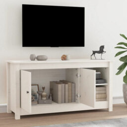 Berkfield Tv Cabinet White 103X36.5X52 Cm Solid Wood Pine - thumbnail 6