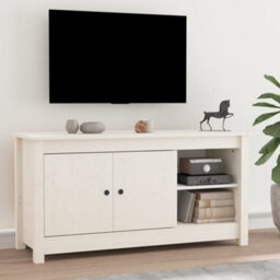 Berkfield Tv Cabinet White 103X36.5X52 Cm Solid Wood Pine - thumbnail 1