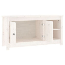 Berkfield Tv Cabinet White 103X36.5X52 Cm Solid Wood Pine - thumbnail 4