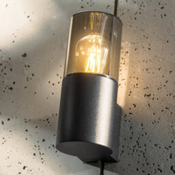 CGC Lighting Cgc Black Outdoor Wall Light With Smoked Diffuser Modern Design Garden Patio Porch