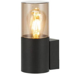 CGC Lighting Cgc Black Outdoor Wall Light With Smoked Diffuser Modern Design Garden Patio Porch - thumbnail 3