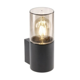 CGC Lighting Cgc Black Outdoor Wall Light With Smoked Diffuser Modern Design Garden Patio Porch - thumbnail 2