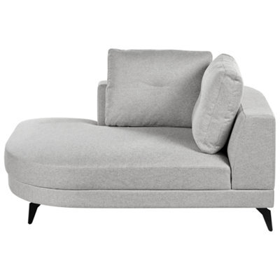 Beliani Chaise Longue Yuri Faux Linen Grey - image 1
