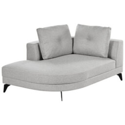 Beliani Chaise Longue Yuri Faux Linen Grey - thumbnail 4