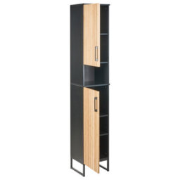 Beliani Bathroom Cabinet Miscanti Bamboo 30 Cm Light Brown - thumbnail 4