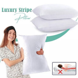 Ameha Dream Sleep Premier Hotel Quality Pillows Anti Allergy Jumbo Stripe Pillows Ultra Loft Luxury Extra Filled Pillow- 3 Pack - thumbnail 8
