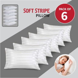 Ameha Dream Sleep Premier Hotel Quality Pillows Anti Allergy Jumbo Stripe Pillows Ultra Loft Luxury Extra Filled Pillow- 3 Pack - thumbnail 3