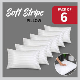 Ameha Dream Sleep Premier Hotel Quality Pillows Anti Allergy Jumbo Stripe Pillows Ultra Loft Luxury Extra Filled Pillow- 3 Pack - thumbnail 1