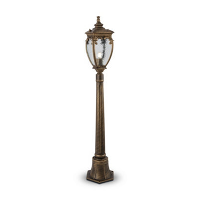Luminosa Lighting Luminosa Fleur Outdoor Bollard Black With Gold, Ip44