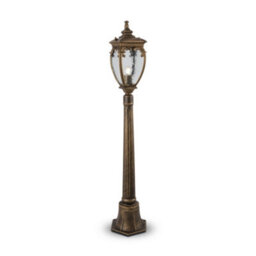 Luminosa Lighting Luminosa Fleur Outdoor Bollard Black With Gold, Ip44