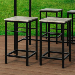 Sobuy Ogt11-Hg, Bar Set-1 Bar Table And 4 Stools-5 Pieces Home Kitchen Breakfast Bar Set Furniture Dining Set, Grey,w100Xd60Xh87 - thumbnail 9