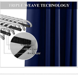 Ameha Navy Plain Curtain Blackout Thick Thermal Insulated Bedroom Kitchen 66'' X 54'' Pencil Pleat Curtain Pair Home Decor Uk - thumbnail 8
