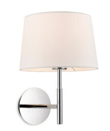 Luminosa Lighting Luminosa Seymour Classic Switched Wall Lamp Chrome With Cream Shade
