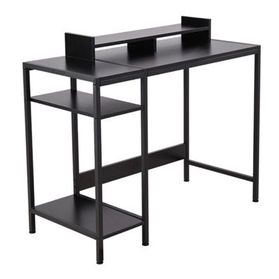 Black Home Office Desk Gaming Workstation Writing Table Computer Laptop Stand Storage - image 1