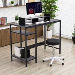 Black Home Office Desk Gaming Workstation Writing Table Computer Laptop Stand Storage - thumbnail 5