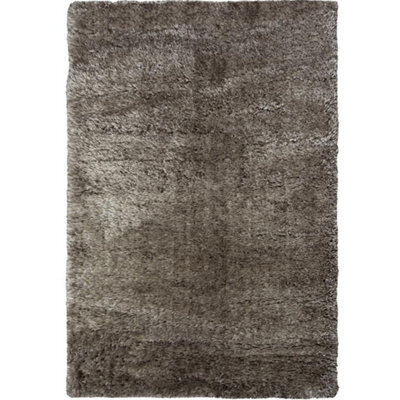 The Rugs Lagom Collection Solid Design Shaggy Rugs In Grey - image 1