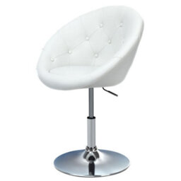 Set Of 2 Swivel Bar Stools With Button Tufted Backrest Height Adjustable Pu Leather Bar Chairs - White - thumbnail 4