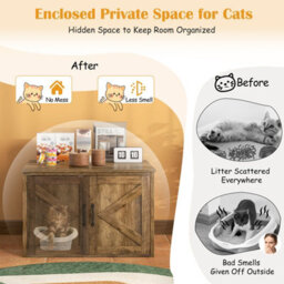 Costway Cat Litter Box Enclosure Pet House End Table With Entrance Hole - thumbnail 8