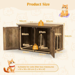 Costway Cat Litter Box Enclosure Pet House End Table With Entrance Hole - thumbnail 3