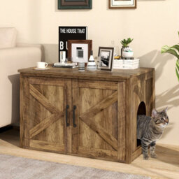 Costway Cat Litter Box Enclosure Pet House End Table With Entrance Hole - thumbnail 1