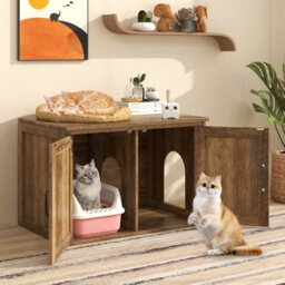 Costway Cat Litter Box Enclosure Pet House End Table With Entrance Hole - thumbnail 5